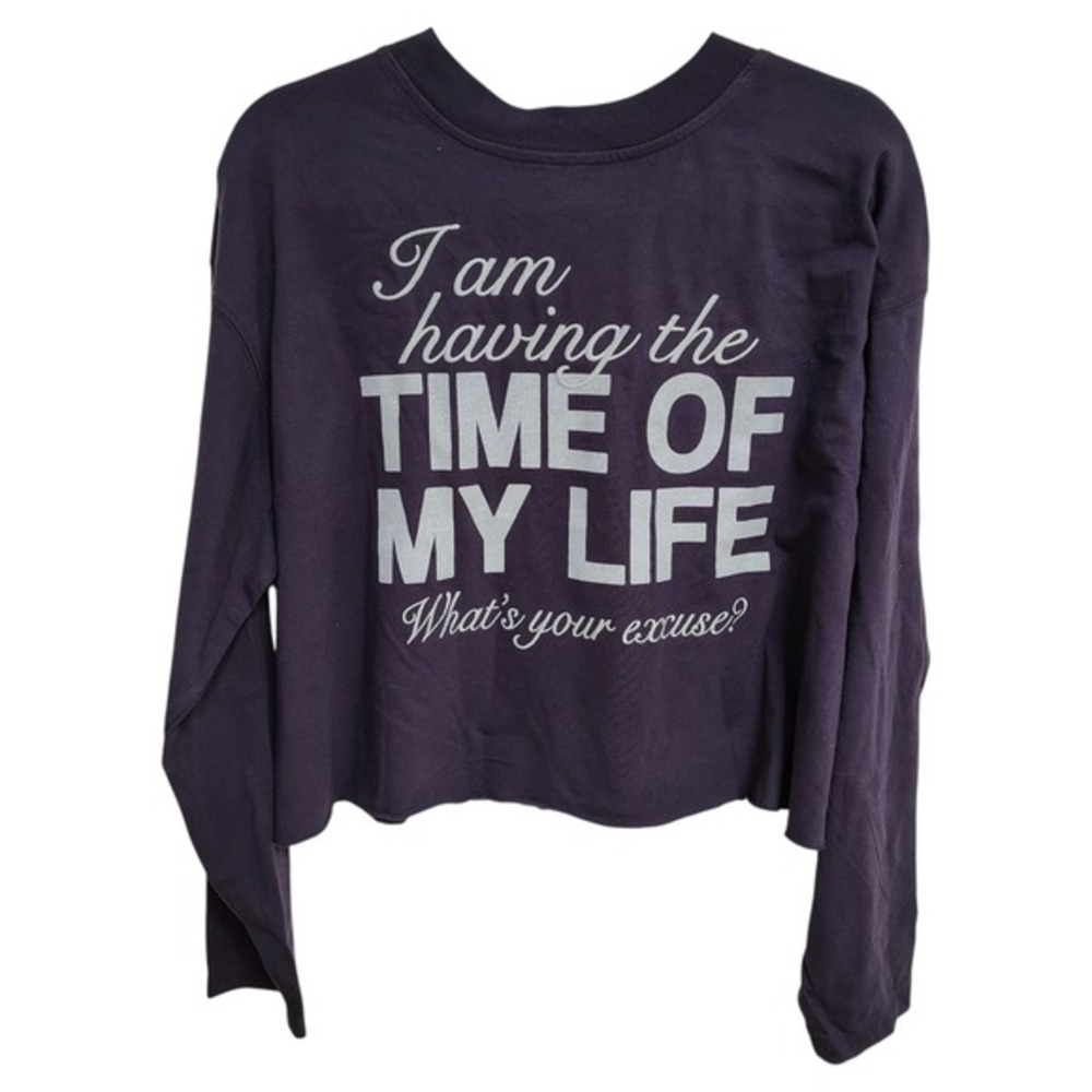 NWT Wild Fable‎ Long Sleeve Sweatshirt Womens Medium Purple Cropped Sassy